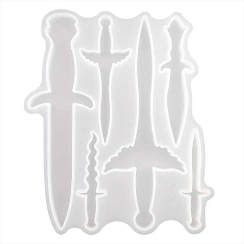 Dagger Crystal Epoxy Resin Mold Sword Cutter Pendant Silicone Mould