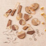 Resin & Walnut Dangle Earring Kit w/ Iron Hooks