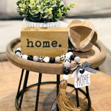 Plaid Stripe Print Wooden Beads 16mm 180Pcs