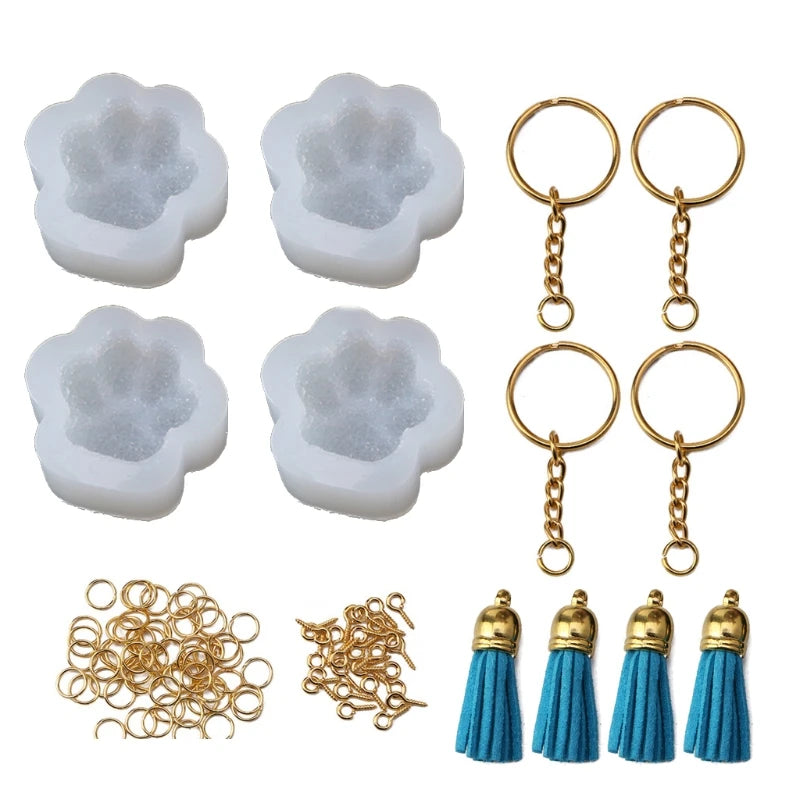 Cat Paw Keychain Silicone Mold for DIY Jewelry Making