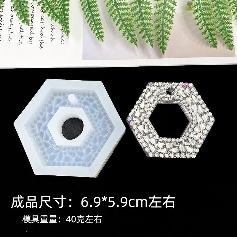 Diamond Silicone Resin Mold for Pendant Keychain Jewelry