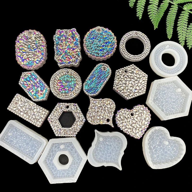 Diamond Silicone Resin Mold for Pendant Keychain Jewelry