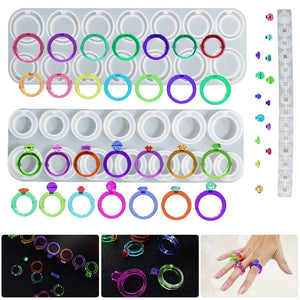 DIY Diamond Ring Epoxy Resin Mold Silicone Jewelry Tool