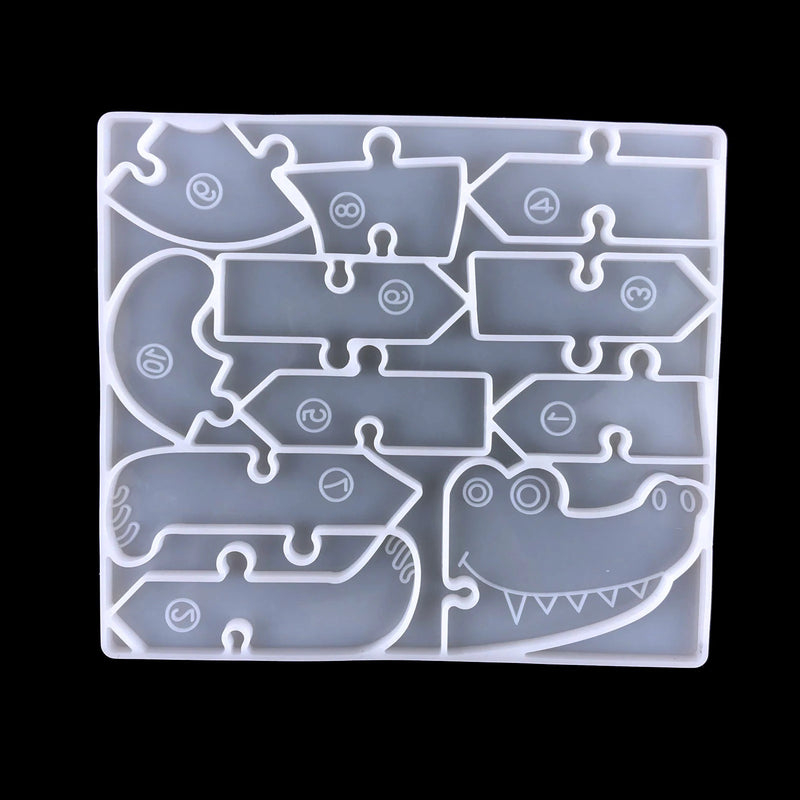 DIY Dino Giraffe Jigsaw Puzzle Crocodile Glue Mold