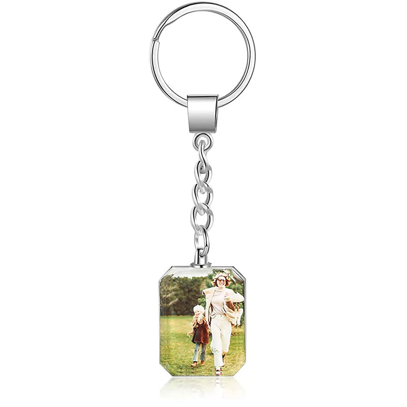 Personalized Photo Keychain Metal Rings Holder Gift