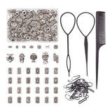 DIY Dreadlock Hair Jewelry Making Kit with Skull Alloy European & Bun Maker