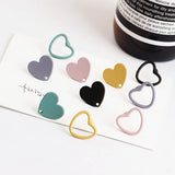 Korea Alloy Love Heart Stud Earrings Spray Paint Earrings Pendant