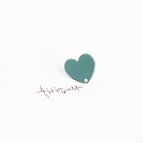 Korea Alloy Love Heart Stud Earrings Spray Paint Earrings Pendant