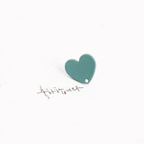 Korea Alloy Love Heart Stud Earrings Spray Paint Earrings Pendant