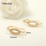 14k Plated Copper Zircon Earring Hooks Women Jewelry DIY Craft