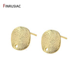 DIY Earring Accessories 14K Real Plated Earrings Frosted Round Wave Findings
