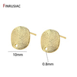 DIY Earring Accessories 14K Real Plated Earrings Frosted Round Wave Findings