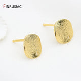 DIY Earring Accessories 14K Real Plated Earrings Frosted Round Wave Findings