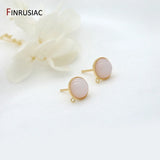 Pink Glass Opal Post Earrings Stud Earring Findings