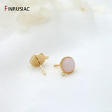 Pink Glass Opal Post Earrings Stud Earring Findings