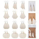 DIY Wood Earring Kit w/ Pendants Brass Rings Hooks 80pcs