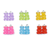 DIY Earrings Kit Bear Charm Necklace Pendant Lobster Clasp Jump Rings