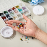 DIY Earrings Making Kit with Natural Gemstone Beads Copper Wire Crystal Thread