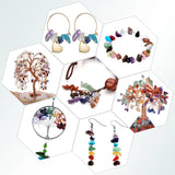 DIY Earrings Making Kit with Natural Gemstone Beads Copper Wire Crystal Thread