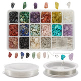 DIY Earrings Making Kit with Natural Gemstone Beads Copper Wire Crystal Thread