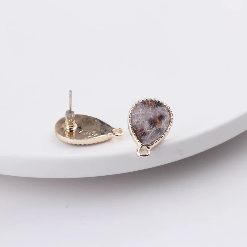 DIY Earrings Jewelry Ear Pins Pendant Leopard Print Drops 10pcs