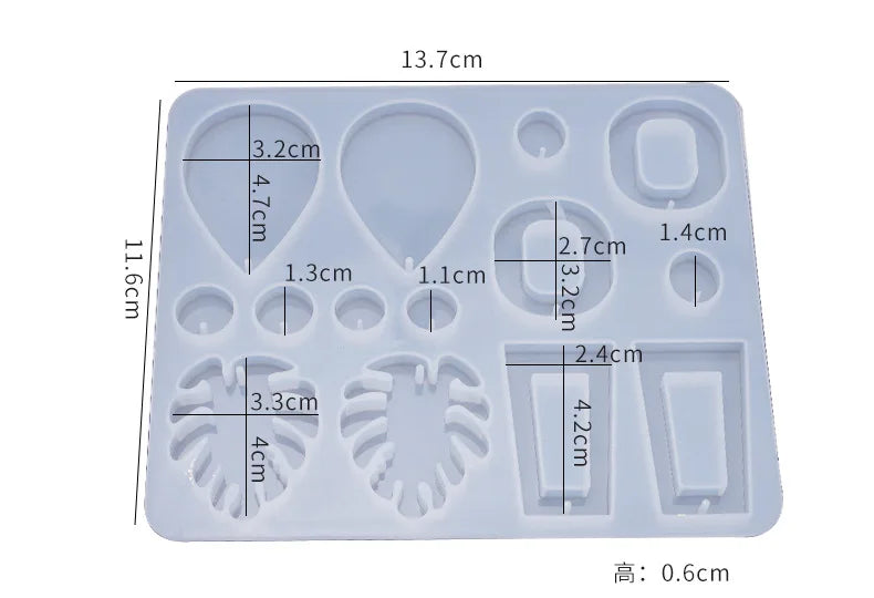 Resin Mold Dangle Earrings Silicone Mold