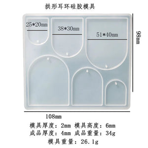 DIY Earrings Silicone Mold Crystal Epoxy Necklace Pendant Resin Geometric Heart