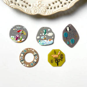 DIY Owl Hedgehog Fox Acrylic Earring Material
