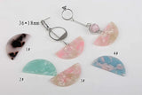 Sweet Pink Green Semicircular Earrings Acetate Patch DIY Material