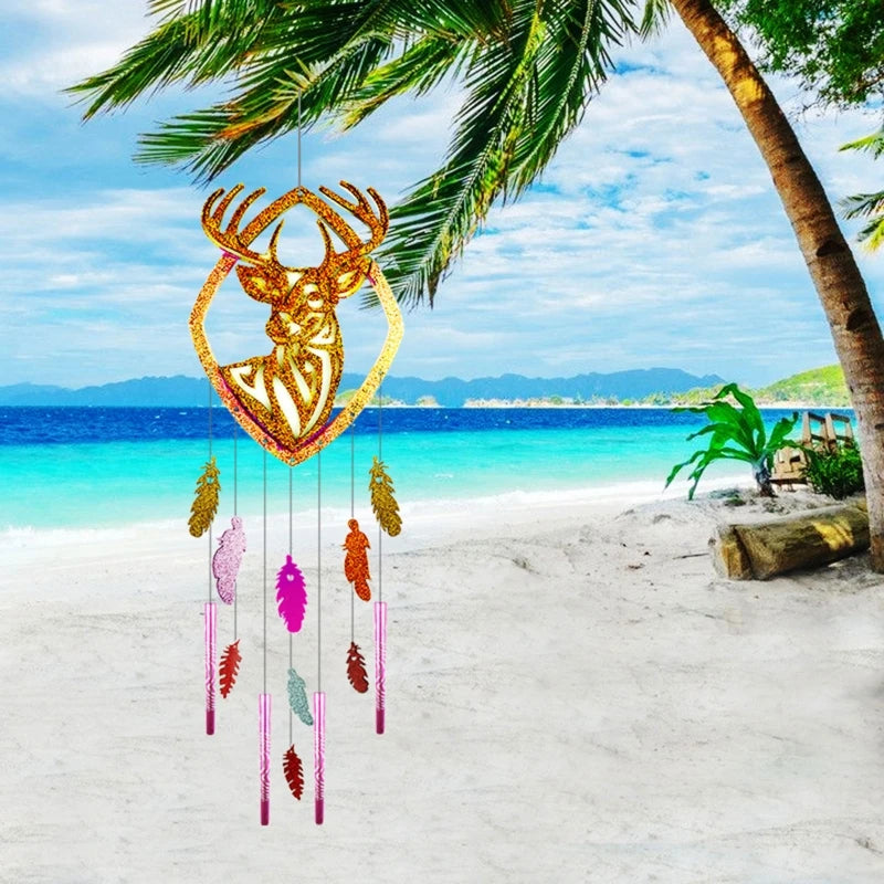 Elk Feather Wall Hanging Wind Chime Silicone Epoxy Mold DIY Keychain Pendant
