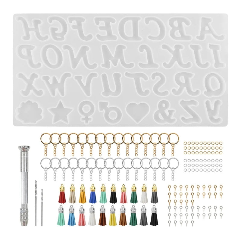 Alphabet Keychain Silicone Epoxy Mold for Gift