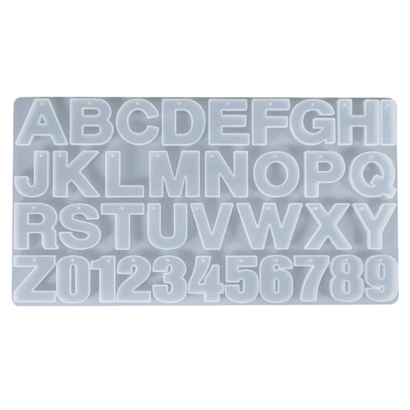 Alphabet Numbers Keychain Silicone Epoxy Mold DIY Jewelry Mould for Halloween