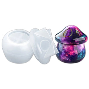 Crystal 3D Mushroom Jar Storage Box Mold for DIY Home Decor