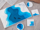 DIY Epoxy Crystal Silicone Mold Irregular Tray Ocean Mountain Cup Pad Mold