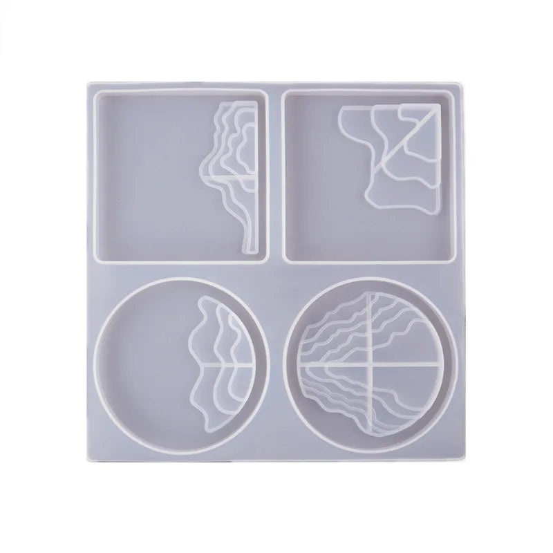 DIY Epoxy Crystal Silicone Mold Irregular Tray Ocean Mountain Cup Pad Mold