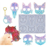 DIY Epoxy Ring Set Keychain Cat Claw Defense Cat Skull Mold