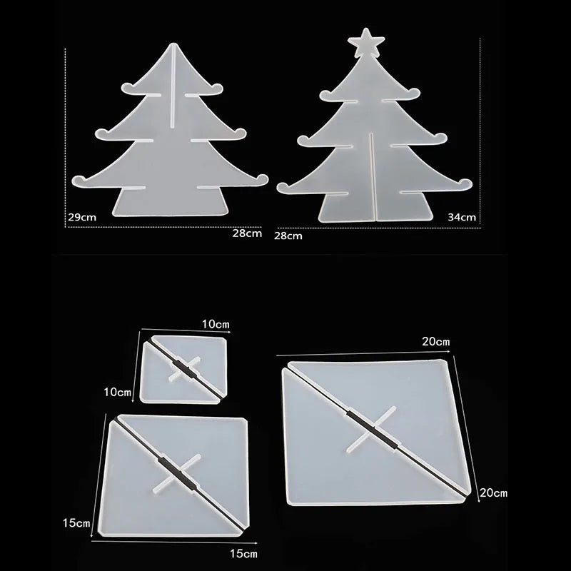 Christmas Tree Snowflake Resin Mold Set for Jewelry Storage
