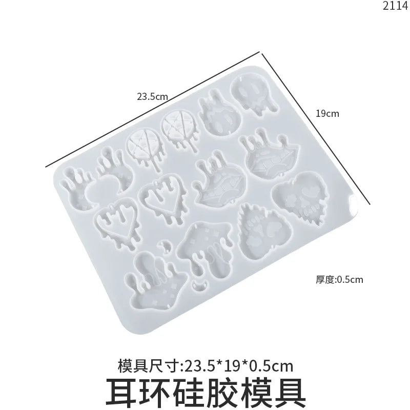Halloween Silicone Earring Mould Tears Moon Mushroom Ghost