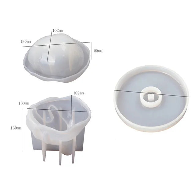 Epoxy Resin Skull Candle Holder Storage Box Silicone Mold