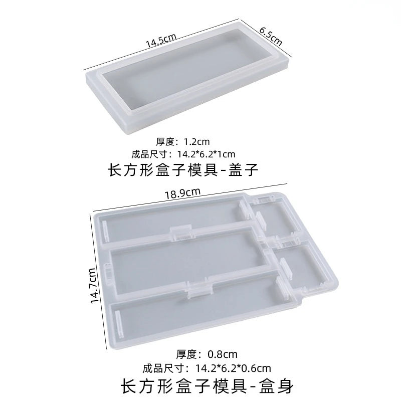 DIY Epoxy Resin Mold Rectangular Pencil Storage Box Silicone Mold