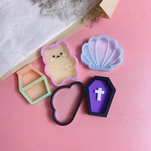 DIY Epoxy Resin Mold Bear Shell Cloud Shaker Mold Silicone Quicksand Moulds