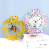 DIY Epoxy Resin Mold Clock Mold Size Flower Clock Mirror Silicone Mold