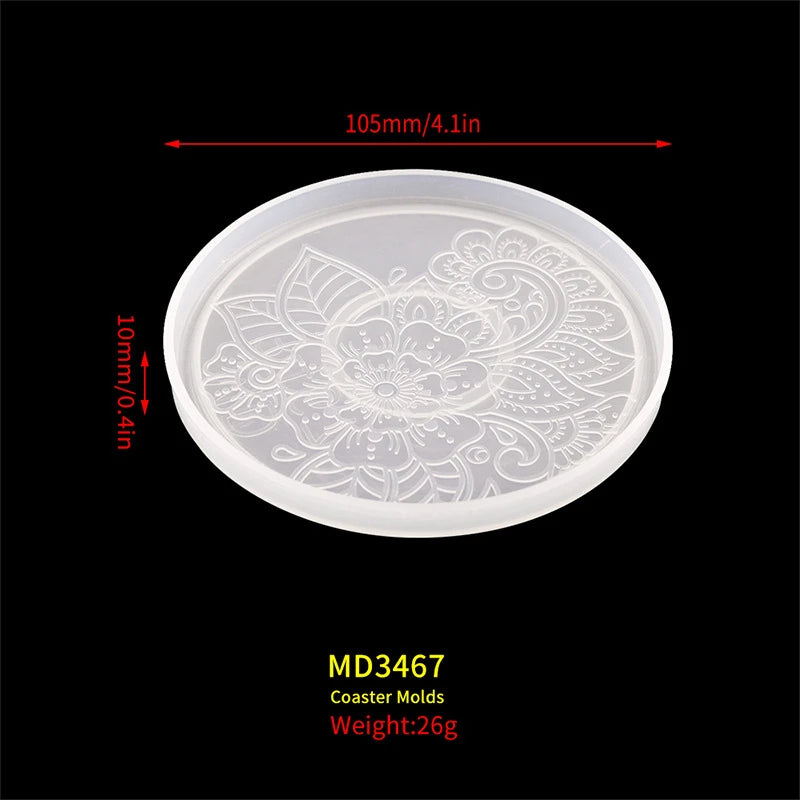DIY Epoxy Resin Coaster Mold Set Round Silicone Mold Jewelry Tools