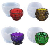 Embossed Bowl Shaped Silicone Mold for DIY Candle and Succulent Potted