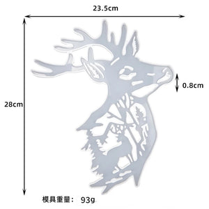 Epoxy Resin Mold Deer Head Small Antlers Pendant Silicone Mold