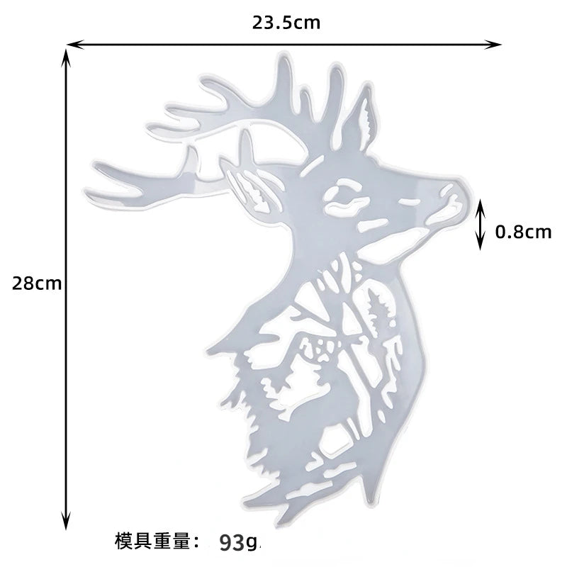 Epoxy Resin Mold Deer Head Small Antlers Pendant Silicone Mold