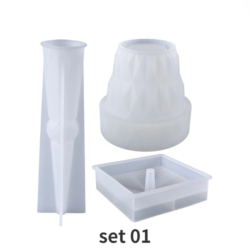 Epoxy Resin Mold Diamond Pattern Small Table Lamp Pen Holder Silicone Mold