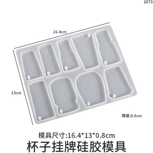 Resin Mold Drink Cup Hanging Mold Wine Cup Coffee Cup Tag Pendant Silicone