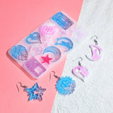 Epoxy Resin Mold Earring Collection Love Moon Leaf Jewelry Display