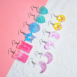 Epoxy Resin Mold Earring Collection Love Moon Leaf Jewelry Display